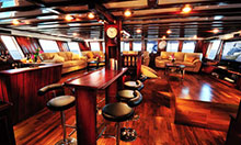 The upper deck dining area on Indo Siren in Indonesia