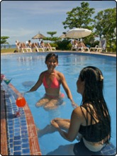 Chilling in the pool at Borneo Divers Mabul Resort