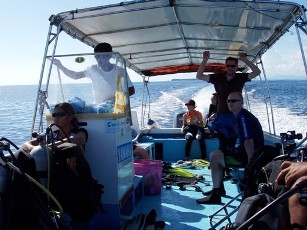 On the Dive Boat - Borneo Divers Mabul Resort