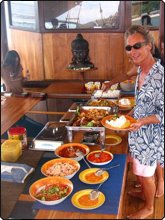 A great spread of food - lunch on the Moana