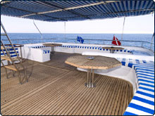 MY Seawolf Soul liveaboard's massive upper deck ... and this is just the shaded area